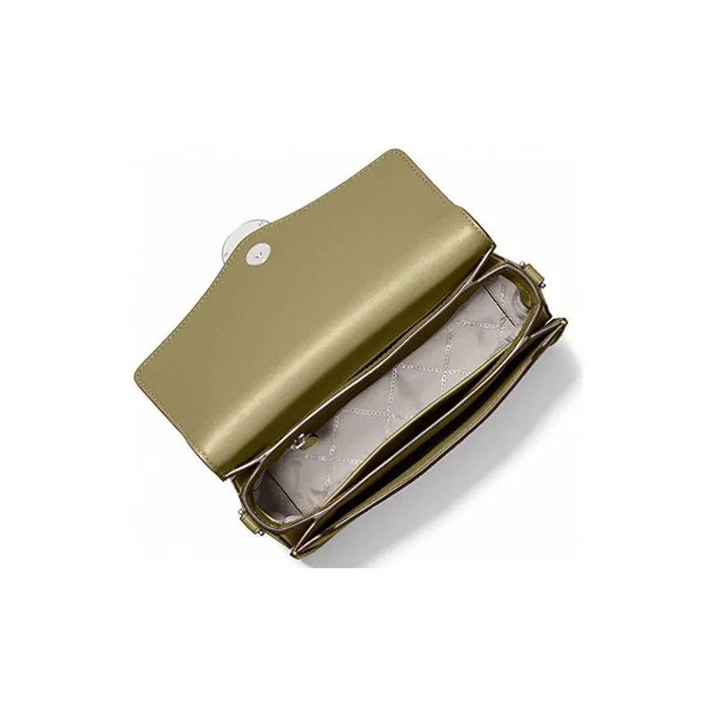 MICHAEL KORS Jessie Canvas Detail Crossbody Bag, Shoulder Bag Medium Size Women's Avocado Green & White-2