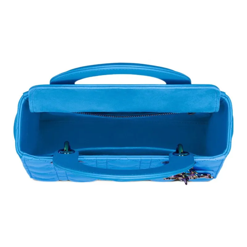 DIOR Sheepskin Lady Dior Bag, Handbag, Shoulder Bag, Crossbody Bag Small Size Women's Blue-3