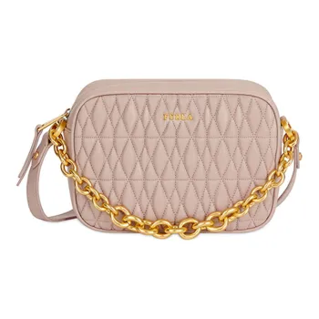 Furla Cometa Calfskin Small Square Bag Camera Bag Shoulder Bag Crossbody Bag Mini Women's Pink