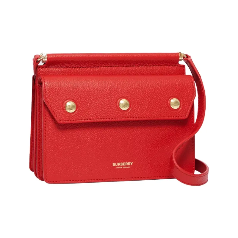 Burberry Title Cow Leather Messenger Bag Shoulder Bag Crossbody Bag Mini Women's Red-2