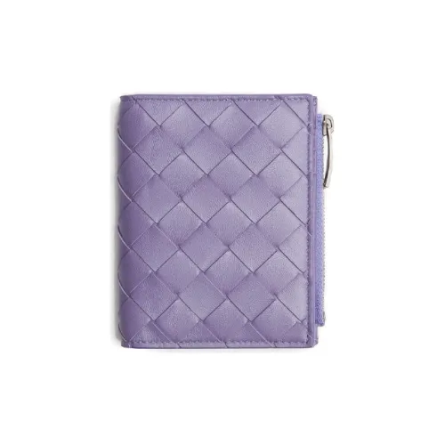 Bottega Veneta Cow Leather And Sheepskin Wallet Unisex Purple