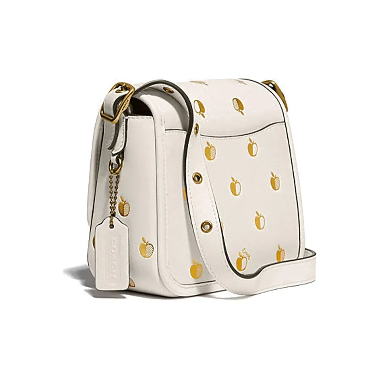 COACH Rambler Leather Crossbody Bag, Shoulder Bag Women's Pink White-1