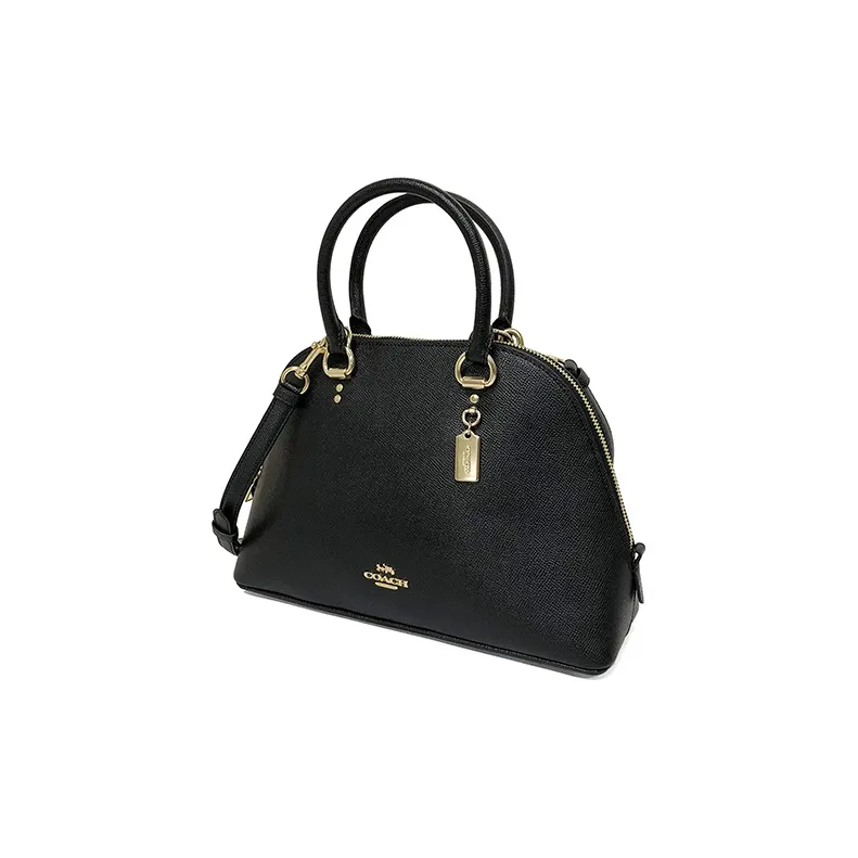 COACH Katy Leather Dome Bag, Shoulder Bag, Crossbody Bag, Handbag Tubas Women's Black-2