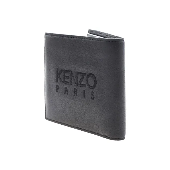 KENZO Cow Leather Card Holder Wallet Men's Black-1