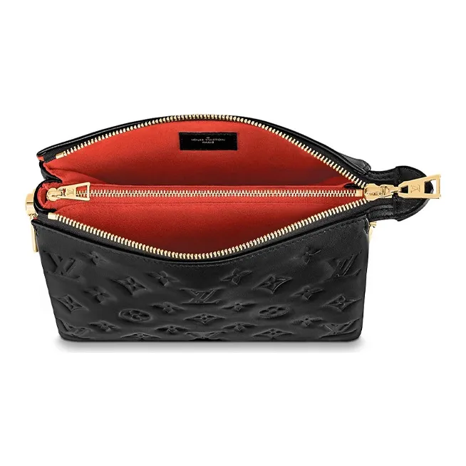 LOUIS VUITTON Coussin Sheepskin Pillow Bag Chain Bag Portable Crossbody Bag Shoulder Bag Women's Black-4