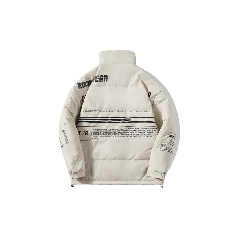 ROCAWEAR Letter Stand Collar Loose Fit Thickened Puffer Jacket Unisex-3