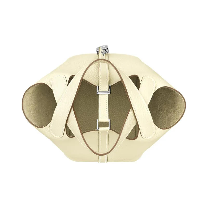 HERMES Picotin Lock Cow Leather Basket Bag Handbag Bucket Bag Women's I2 Nata Cream White-2