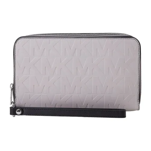 MICHAEL KORS Cow Leather Commute Practical Multiple Card Slots Card Holder Coin Purse, Clutch Men's Gray