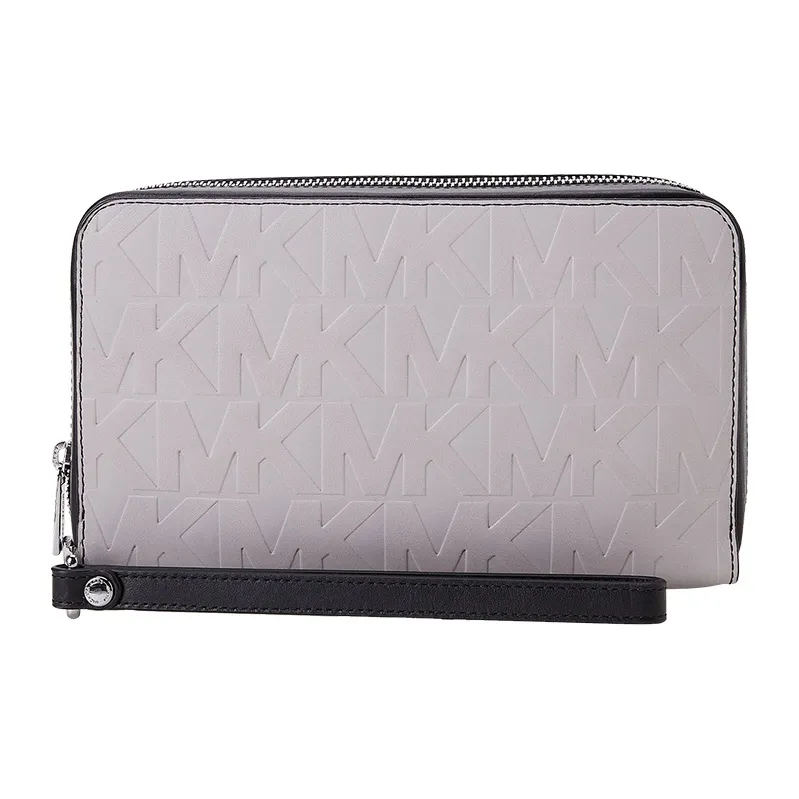 MICHAEL KORS Cow Leather Commute Practical Multiple Card Slots Card Holder Coin Purse, Clutch Men's Gray-0