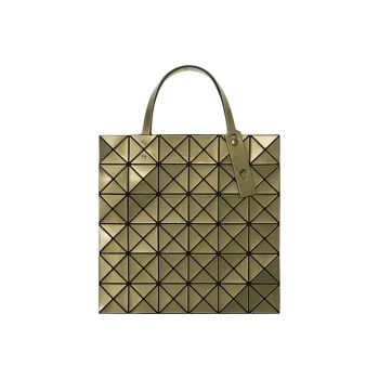ISSEY MIYAKE Polyester Tote Bag, Shopping Bag, Shoulder Bag, Handbag Women's Yellow Green & Light Yellow Green