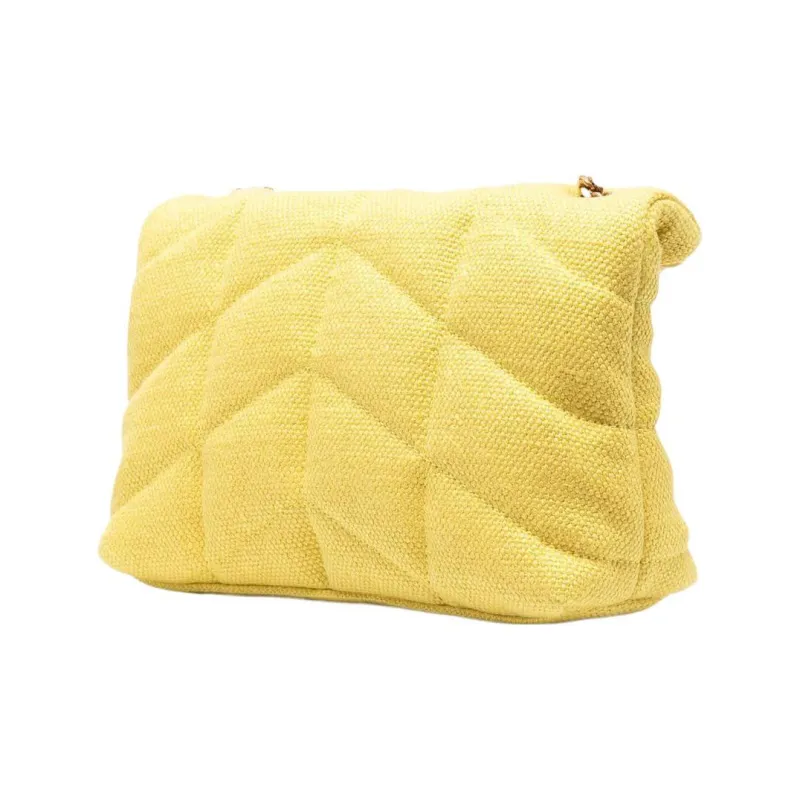 SAINT LAURENT Puffer Toy Bag Mini Women's Lemon Pie Yellow-5