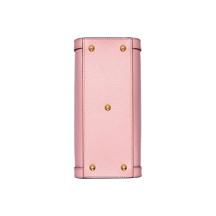 GUCCI Leather Tote Bag Shopping Bag Shoulder Bag Handbag Mini Women's Pink-5