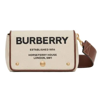 Burberry HorseferryVintage Cow Leather Messenger Bag Shoulder Bag Crossbody Bag Small Size Women's White/Tan