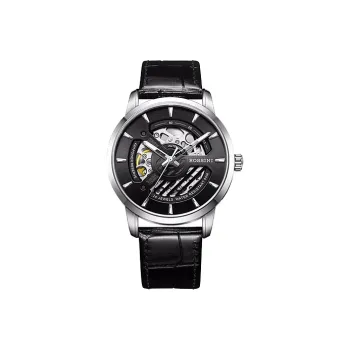 ROSSINI Image Collection Automatic Mechanical Movement Genuine Leather Strap Watch Men's Watches Black Dial