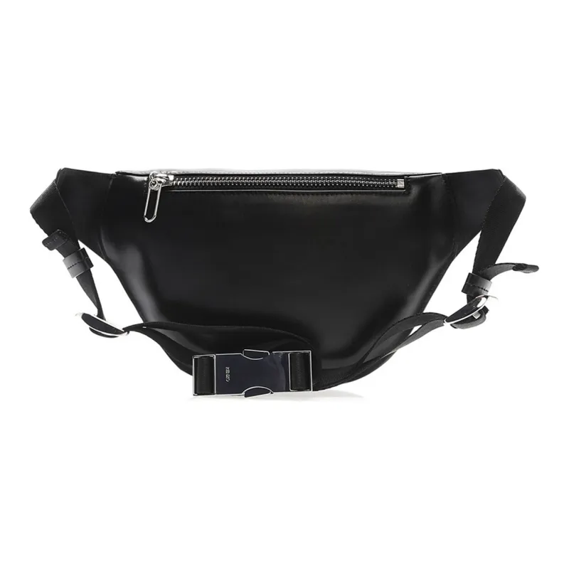 KENZO Letter Logo Leather Sling Bag Crossbody Bag Fanny Pack Unisex Black-1