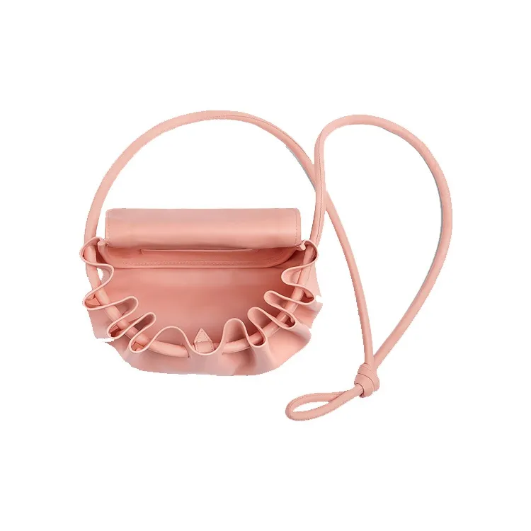 Bottega Veneta Leather Crossbody Bag Clutch Small Size Women's Pink-5
