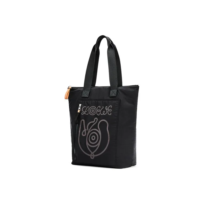 LOEWE Recycled Nylon Tote Bag Shopping Bag Handbag Shoulder Bag Men's Black-1
