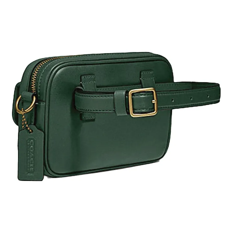 COACH Leather Sling Bag, Crossbody Bag, Fanny Pack Trumpets Women's Green-1