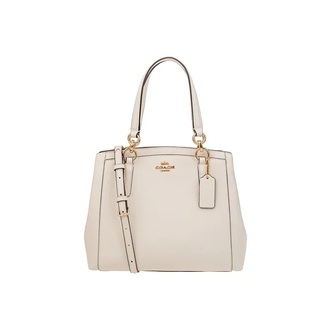 COACH Minetta Leather Horseshoe Bag, Shoulder Bag, Crossbody Bag, Handbag Large Size Women's White-0