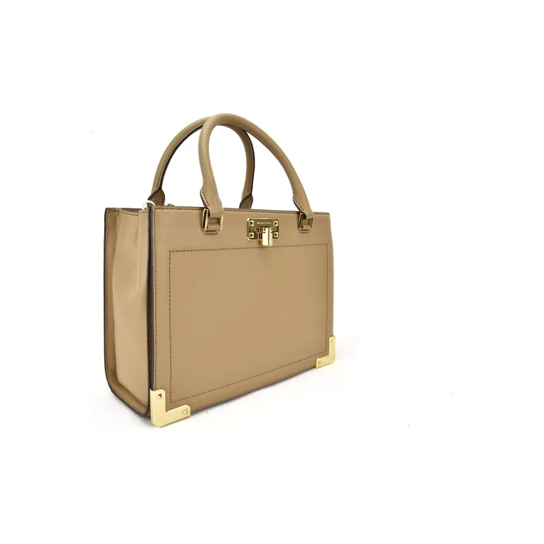 MICHAEL KORS Kinsley Leather Small Square Bag Crossbody Bag Handbag Women's Brown-1