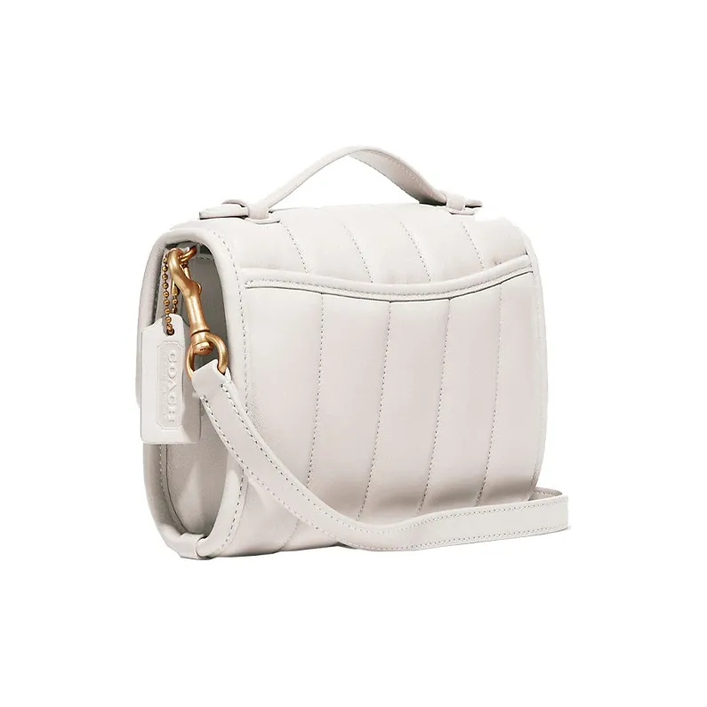 COACH Kip Nappa Leather Pillow Bag Handbag Shoulder Bag Crossbody Bag Small Size Women's Glacier White-2