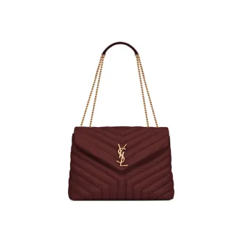 SAINT LAURENT LOULOU Leather Crossbody Bag Shoulder Bag Women's Dark Red