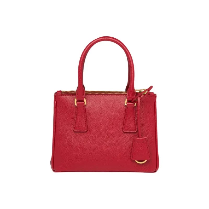 PRADA Saffiano Leather Shoulder Bag Crossbody Bag Handbag Mini Women's Red-2