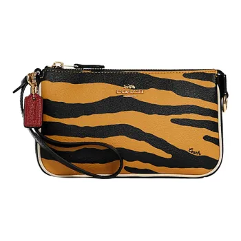COACH Nolita Coated Canvas With Leather Pochette, Shoulder Bag, Clutch Trumpets Women's Yellow/Black