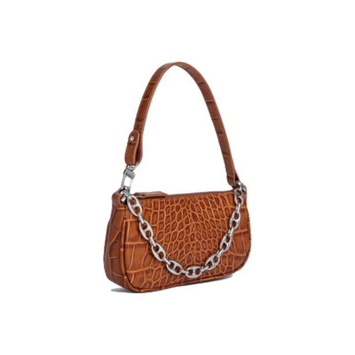 By Far Mini Rachel Leather Baguette Bag Shoulder Bag Handbag Mini Women's Brown-1