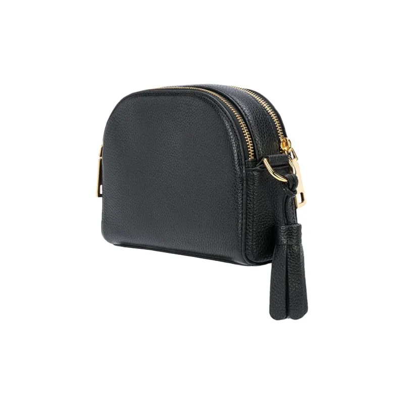 MARC JACOBS THE SHUTTER Cow Leather Saddle Bag Semi-Circle Bag Shoulder Bag Crossbody Bag Women's Black-2
