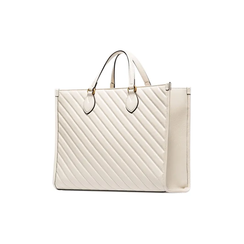 GUCCI GG Marmont Leather Tote Bag Single Shoulder Crossbody Handbag Medium Size Women's White-1