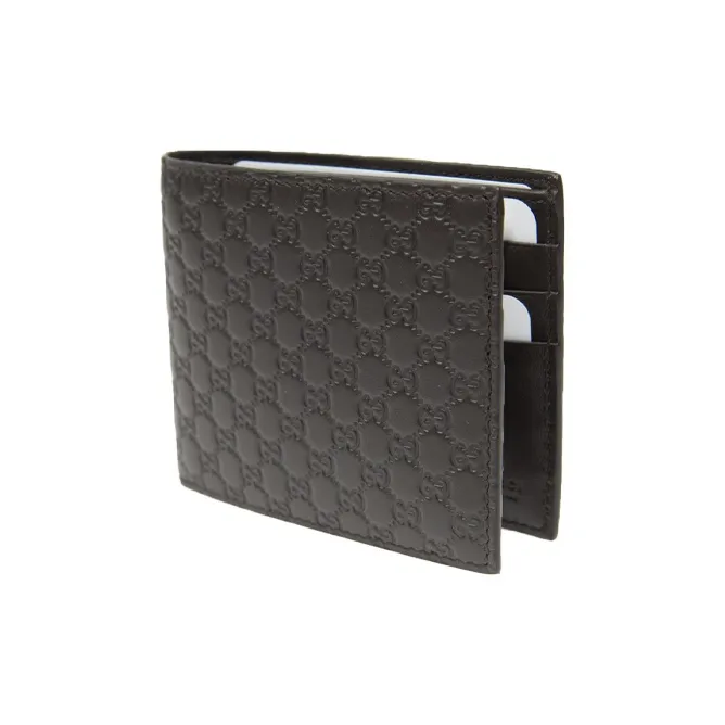 GUCCI Leather Wallet Men's Brown-2