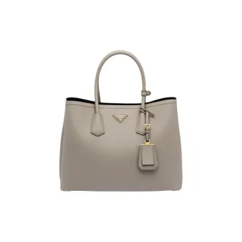 PRADA Saffiano Leather Shoulder Bag Crossbody Bag Women's Clay Gray