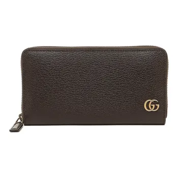 GUCCI GG Marmont Leather Wallet Men's Dark Brown