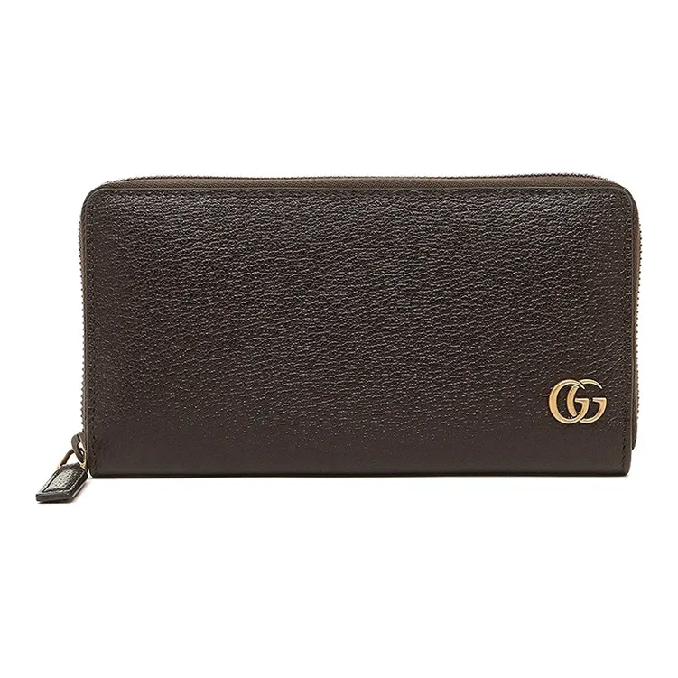 GUCCI GG Marmont Leather Wallet Men's Dark Brown-0