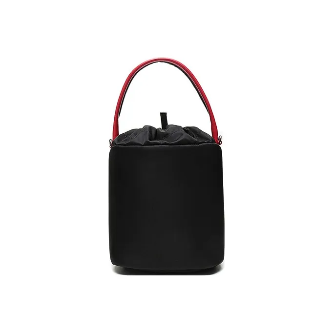 PRADA Nylon Fabric Bucket Bags One Shoulder Handbags Women's Black-3