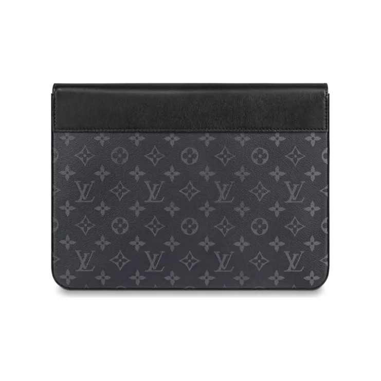 LOUIS VUITTON Coated Canvas Clutch Men's Black-2