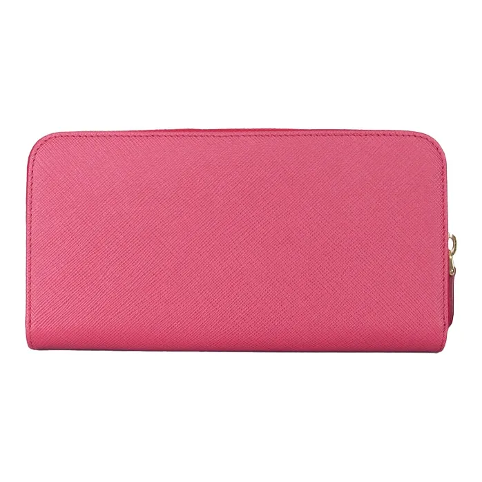 PRADA Cow Leather Clutches Wallets Women's Rose Red-2