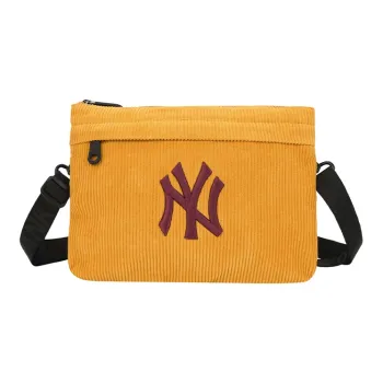 MLB Corduroy Small Square Bag Shoulder Bag, Crossbody Bag Regular Unisex Mustard Yellow/Blue/Khaki Green