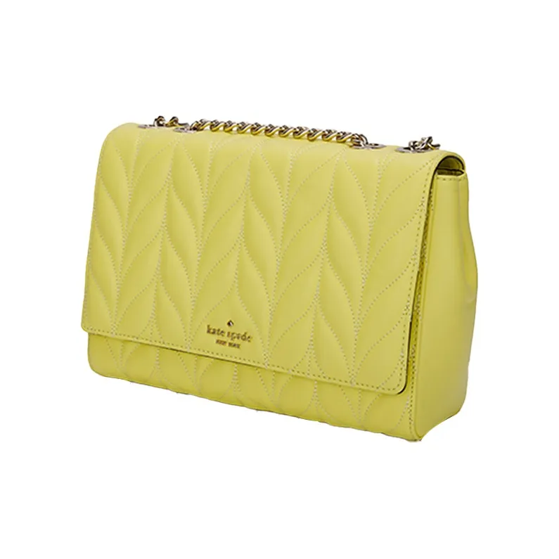 Kate Spade Briar Lane Leather Shoulder Bag Crossbody Bag Medium Size Women's Lemon Yellow-1