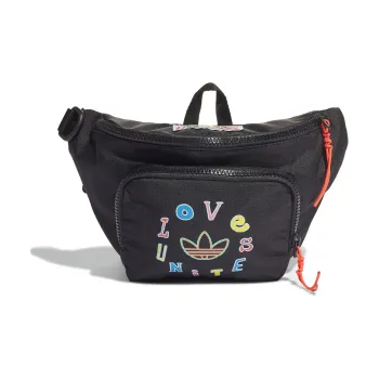 Adidas Originals Polyester One Shoulder Sling Bag Fanny Pack Unisex Black