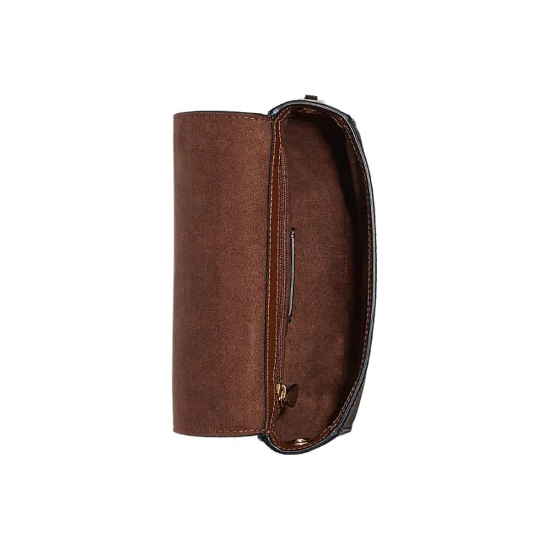COACH Gemma Coated Canvas With Cross Grain Leather Crossbody Bag, Shoulder Bag Small Size Women's Brown-2