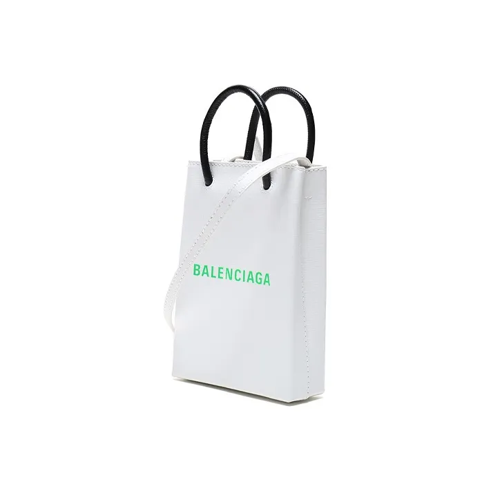 Balenciaga Leather Tote Bag Shopping Bag Cell Phone Pouch Crossbody Handbag Shoulder Bag Regular Women's White-2