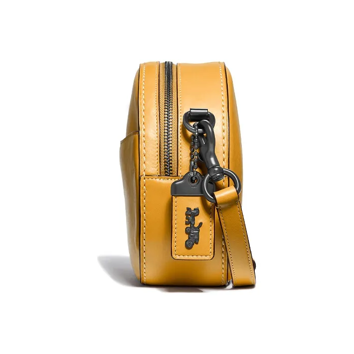 COACH Canteen Leather Round Shoulder Bag Crossbody Bag Small Size Women's Saffron-1