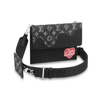 LOUIS VUITTON X Nigo Trio Pouch Monogram Black
