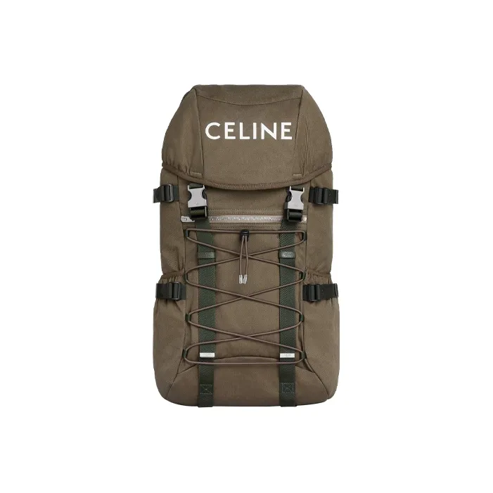 CELINE Cotton Backpack Men's Khaki-0