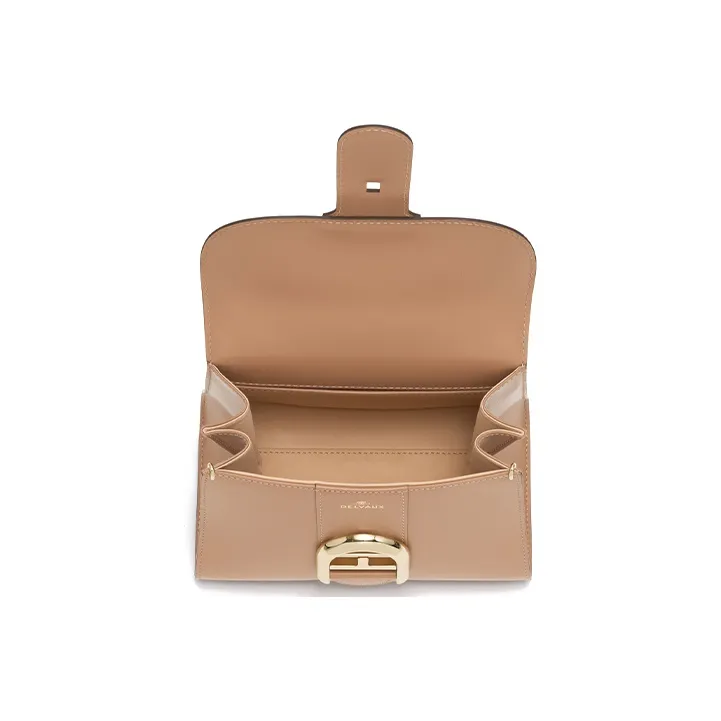 Delvau Brillant Cow Leather Shoulder Bag, Crossbody Bag, Handbag Mini Women's Light Umber-3