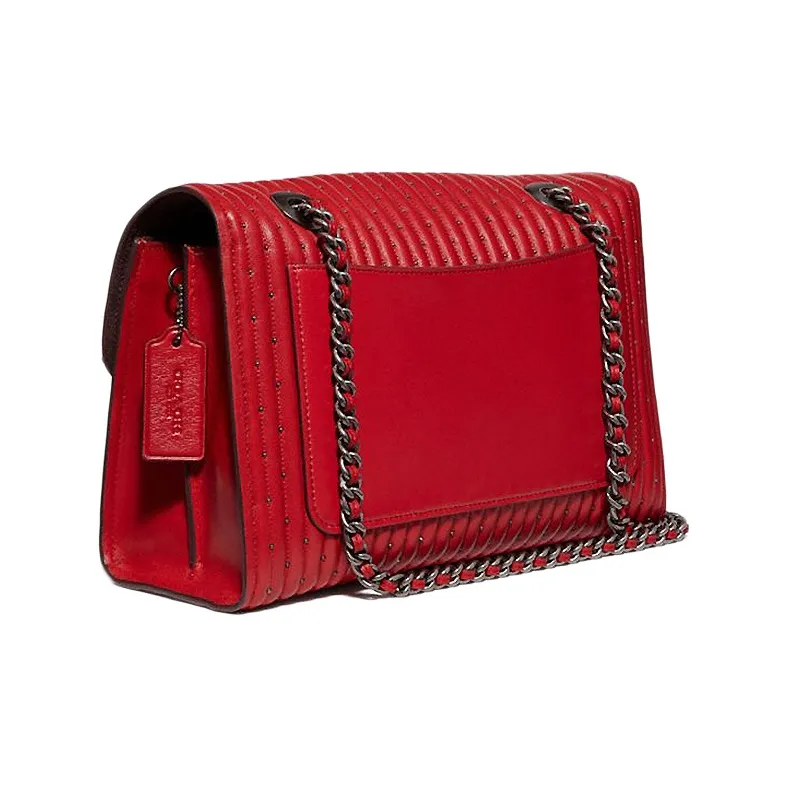 COACH Parker Leather Chain Bag Crossbody Bag Shoulder Bag Women's Apple Red-1