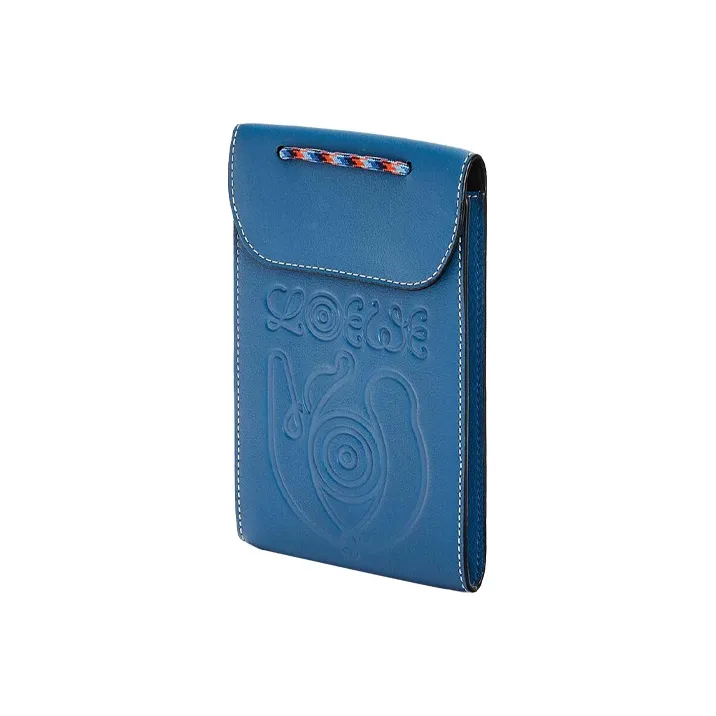 LOEWE Calfskin Cell Phone Pouch Men's Blue-3