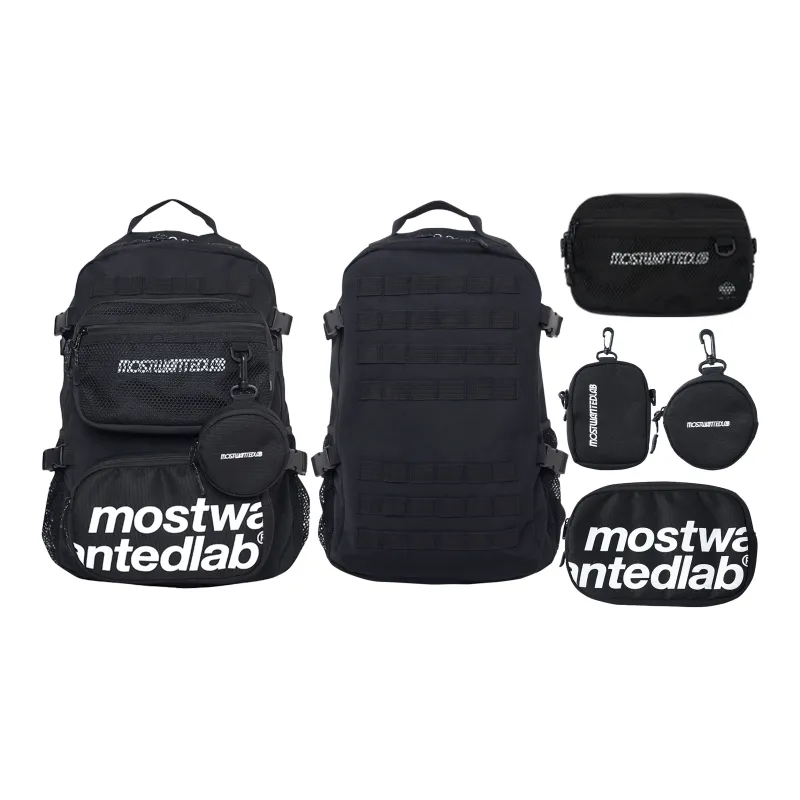 MostwantedLab Polyester Backpack Regular Unisex Black-0